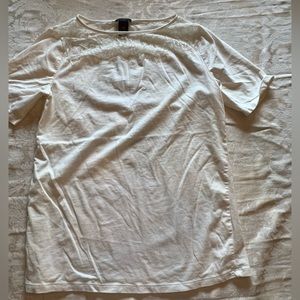 Ann Taylor Cream/Off White Lace Embellished short sleeve top Women’s